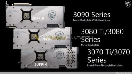 MSI GeForce RTX 3080 Ti 12GBおよびRTX3070 Ti 8GB「SUPRIM」シリーズGPUがリーク、6月販売開始?!