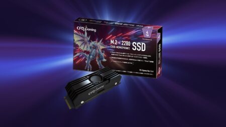 CFD Gamingは、PCIe Gen 5 NVMe M.2 SSD を導入し、定格最大 10 GB/秒の速度と大容量のヒートシンクを搭載